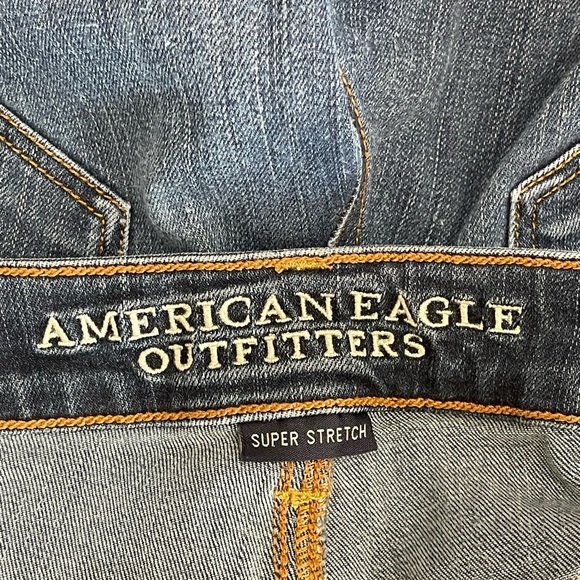 American Eagle Outfitters super stretch skinny Bermuda size 8 modest mature cuff - Picture 4 of 9